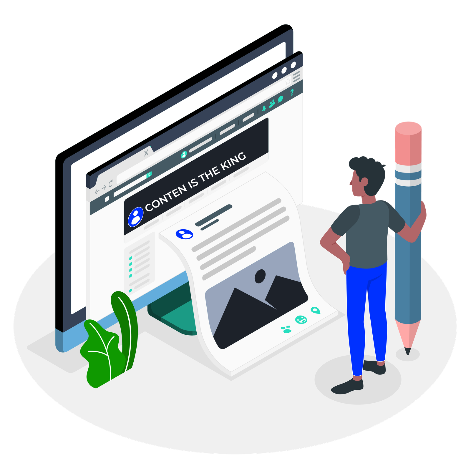 A man writing content